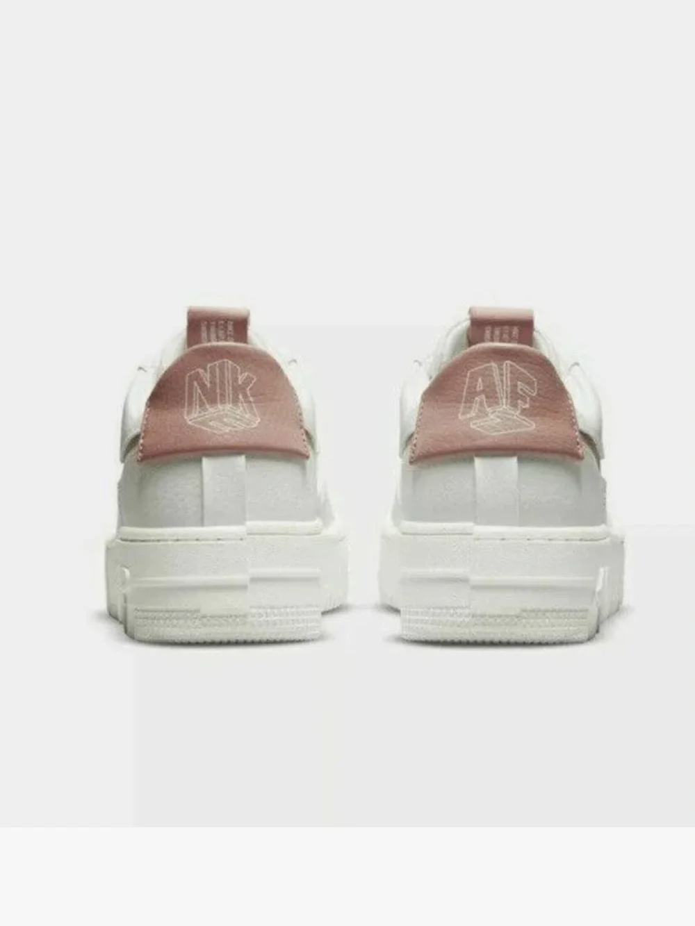 Nike W AF1 Pixel Summit White with Rust Pink Accents - Picture 11 of 12